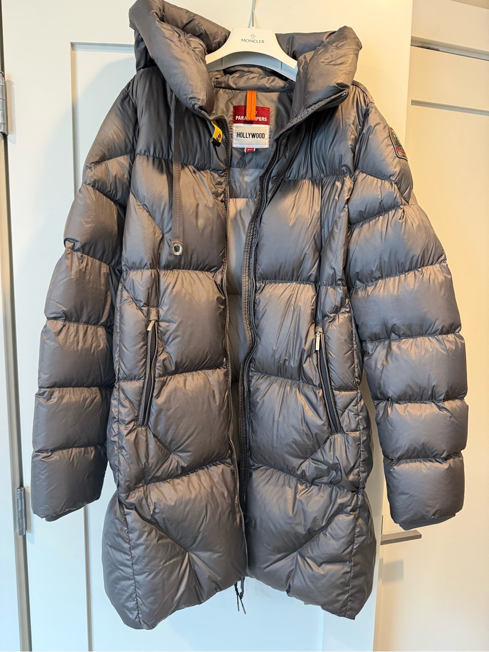 Parajumpers Janet Women’s L Gray Long Puffer Coat with Hood